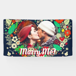 Lona Foto personalizada de marco floral de marco para e