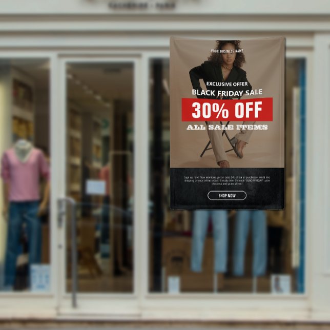 Lona Foto personalizado Black Friday Sale Product Promo (Custom Photo Black Friday Sale Product Promo Banner)