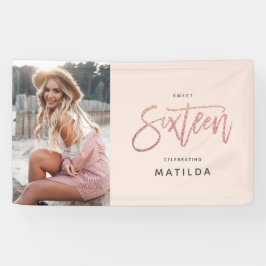 Lona Foto rosa del rosa de oro de Girly purpurina, cump