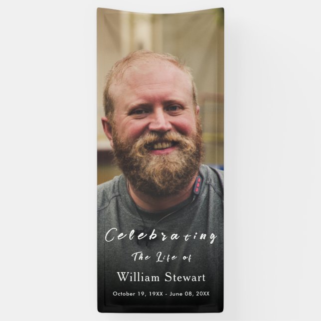 Lona Fotografía funeraria moderna | Celebración de la v (Vertical)