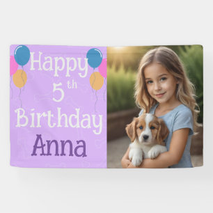Lona Fotografía personalizada Puppy Dog Birthday Paw-ty