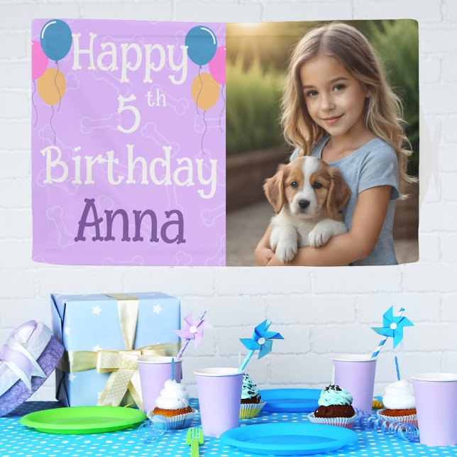 Lona Fotografía púrpura Perro Cumpleaños Paw-ty (Subido por el creador)
