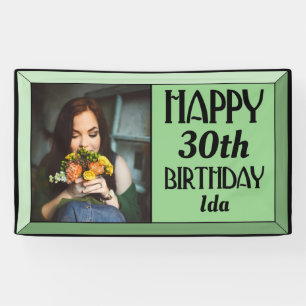 Lona Fotos de Sage Art Deco biseladas Cumpleaños