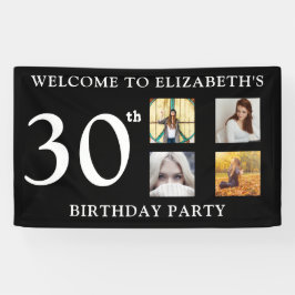 Lona Fotos Feliz Cumpleaños Fiesta Blanco Y Negro