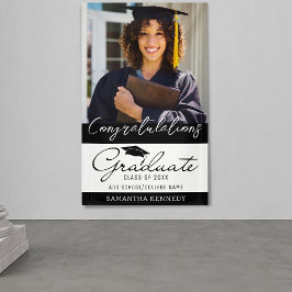 Lona Fotos Graduation Felicitaciones Grad 2025 Black