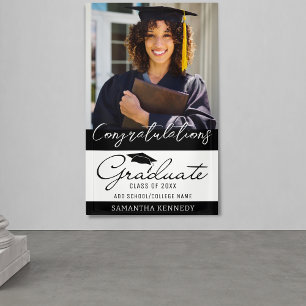 Lona Fotos Graduation Felicitaciones Grad 2025 Black