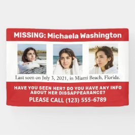 Lona Fotos y texto "PERSONA DESAPARECIDA"