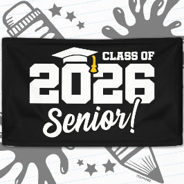 Lona Frase divertida de graduación de la clase de 2026