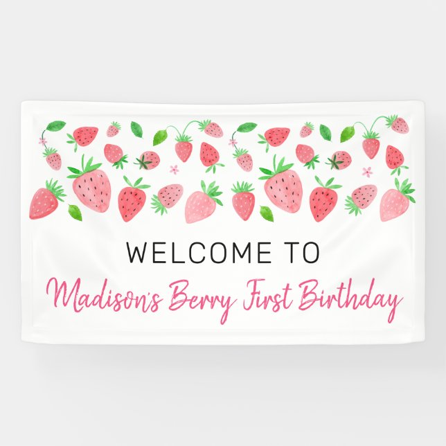 Lona Fresa Berry Sweet Birthday (Horizontal)