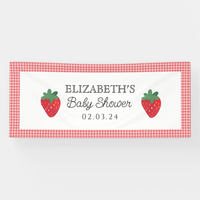Lona Fresa Berry Sweet Picnic Baby Shower (Horizontal)