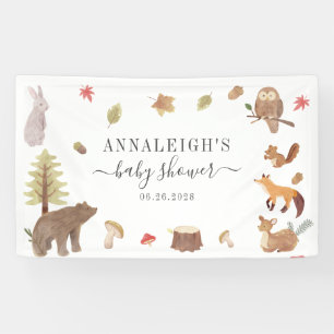 Lona Fresa de los animales de Woodland Cute Baby Shower
