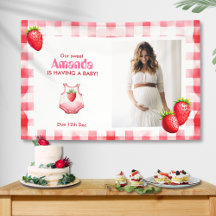 Fresa Gingham con Baby Shower retro picnic