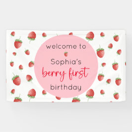 Lona Fresa primer cumpleaños Berry primero