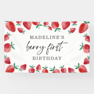 Lona Fresa primer cumpleaños primer Berry dulce fondo