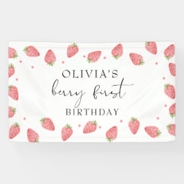 Lona Fresa primer cumpleaños primer dulce de Berry