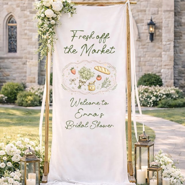 Lona Fresh Off Market Bridal Shower Banner, Rustic Gard (Subido por el creador)