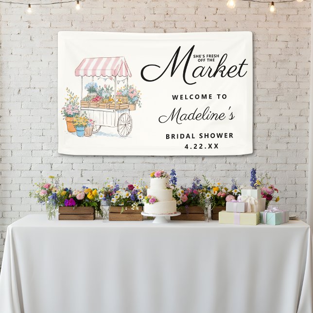 Lona Fresh Off The Market Bridal Shower Welcome Sign (Subido por el creador)
