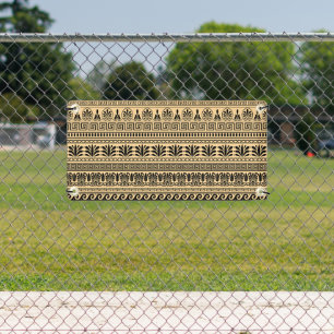 Lona Fret griego, patrón mediterráneo, marrón