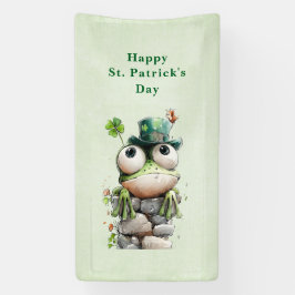 Lona Frog with Green Hat and Shamrock St. Patrick's Day