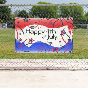 Lona Fuegos artificiales en el azul rojo blanco