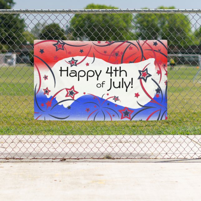 Lona Fuegos artificiales en el azul rojo blanco (In situ)