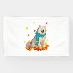 Lona Fun American Eskimo Día de Acción de Gracias Otoño