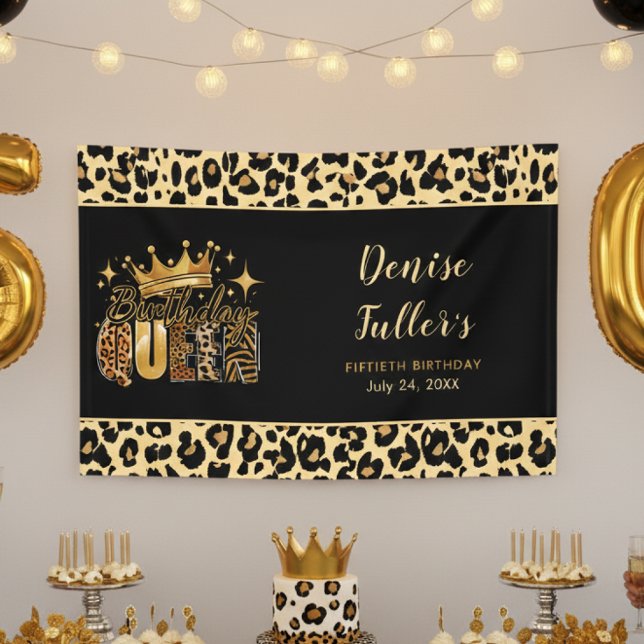 Lona Fun Leopard Birthday Queen Fifty Birthday (Subido por el creador)