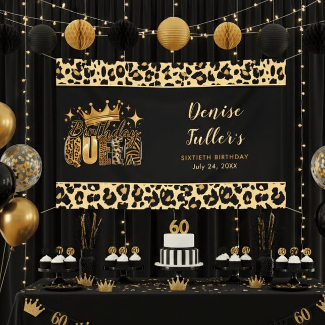 Lona Fun Leopard Birthday Queen Sixty Birthday (Subido por el creador)