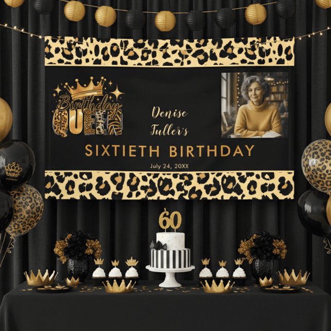 Lona Fun Leopard Birthday Queen Sixty Photo Birthday (Subido por el creador)