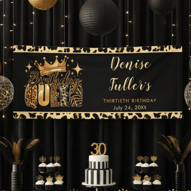 Lona Fun Leopard Birthday Queen Thirty Birthday (Subido por el creador)