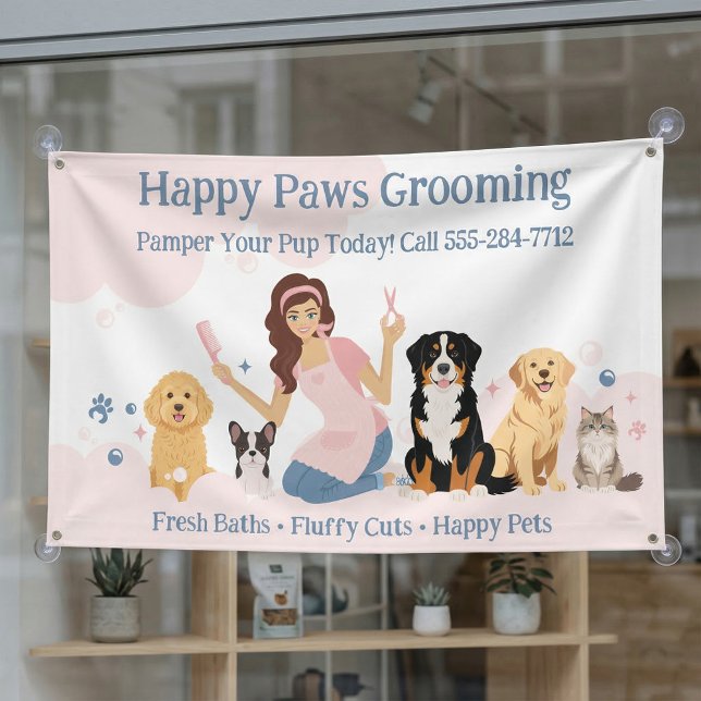 Lona Fun Pampered Pet Dog Groomer Professional Stylist  (Fun Pampered Pet Dog Groomer Professional Stylist Banner)