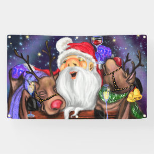 Lona Fun Santa y Navidades de renos Fiesta - Salud