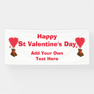 Lona Fun St Día de San Valentín con un oso de peluche