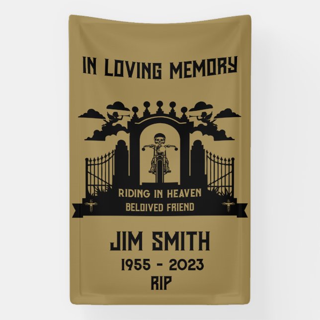 Lona Funeral de moto en memoria (Vertical)