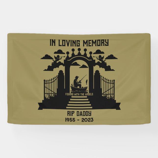 Lona Funeral de pesca en memoria (Horizontal)