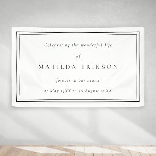 Lona Funeral elegante Celebración clásica de la vida