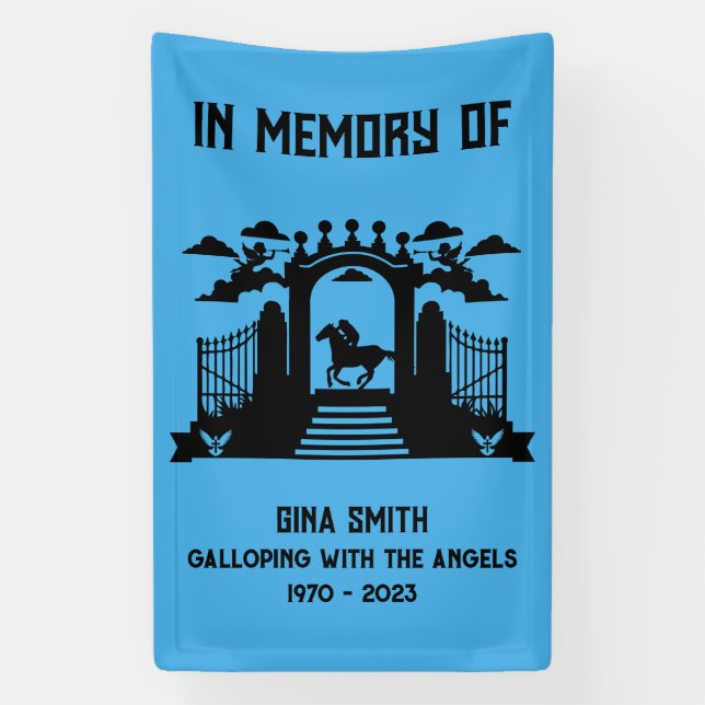 Lona Funeral en memoria de los jinetes de caballos (Vertical)