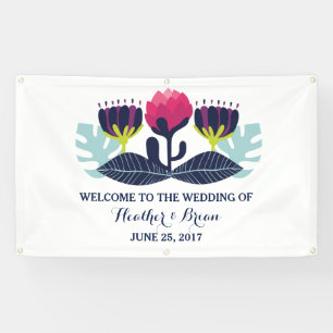 Lona Funky Floral Boda Banner