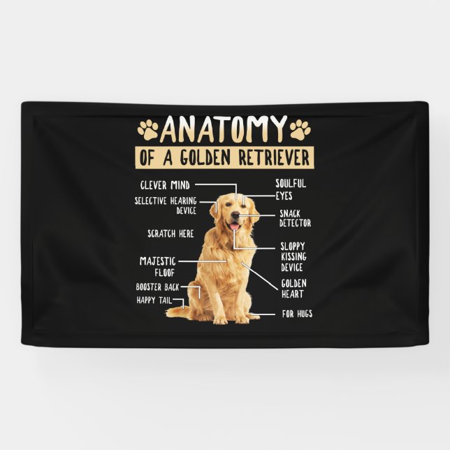 Lona Funny Anatomy Golden Retriever Dog Lover Gift (Horizontal)