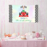 Lona Funny Dinosaur racing car boy kids Birthday fiesta<br><div class="desc">Funny Dinosaur racing car boy kids Birthday fiesta</div>