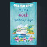 Lona Funny Island Beach 40th Birthday Cruise Ship Door<br><div class="desc">El Banner Tropical Cruise Ship es perfecto para los que quieran celebrar un 40 cumpleaños con estilo. Nuestra pancarta está creada con arte acuático y cuenta con un diseño de barco de crucero que seguro impresionará. Es la forma perfecta de decorar la puerta de tu camarote y hacer que sea...</div>