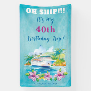 Lona Funny Island Beach 40th Birthday Cruise Ship Door