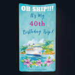Lona Funny Island Beach 40th Birthday Cruise Ship Door<br><div class="desc">El Banner Tropical Cruise Ship es perfecto para los que quieran celebrar un 40 cumpleaños con estilo. Nuestra pancarta está creada con arte acuático y cuenta con un diseño de barco de crucero que seguro impresionará. Es la forma perfecta de decorar la puerta de tu camarote y hacer que sea...</div>