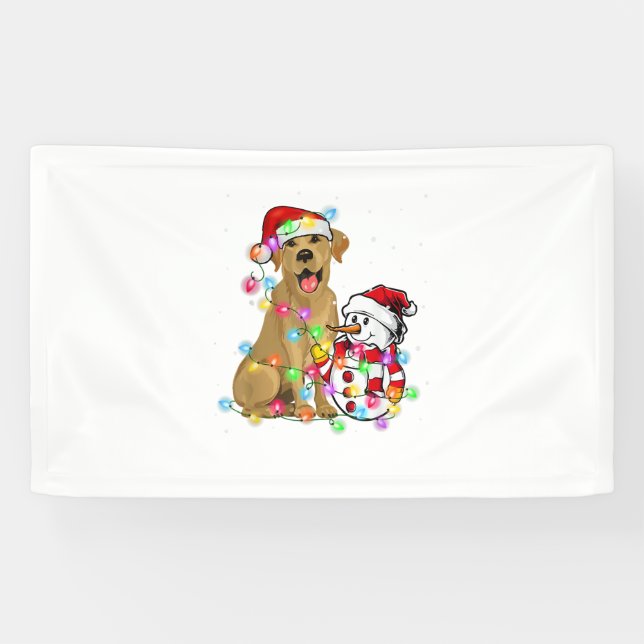 Lona Funny Labrador Perro Navidades Tee Snowman Xmas Li (Horizontal)