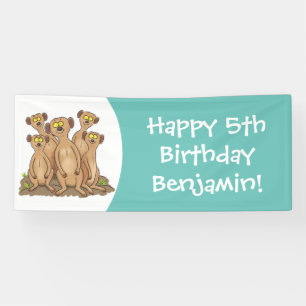 Lona Funny meerkat ilustracion personalizado familiar