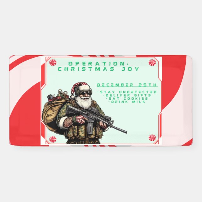 Lona Funny Military/Navidades Santa (Horizontal)