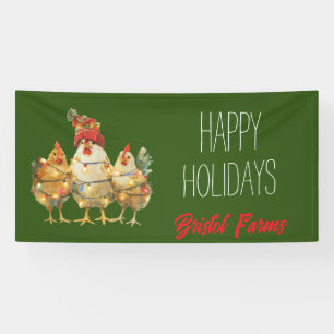 Lona Funny Personalizable de Pollos Vacacionales