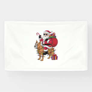 Lona Funny Santa Riding Staffordshire Bull Terrier Dog