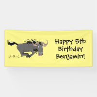 Funny Wildebeest corriendo ilustracion personaliza