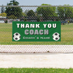 Lona Fútbol Soccer Verde Gracias Entrenador